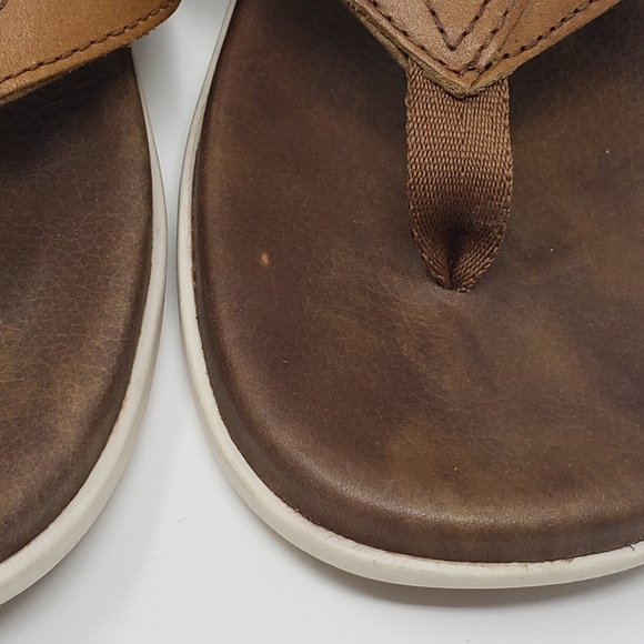 Olukai Sandals Men’s 8 Nalukai Brown Tan Leather Flip Flops main image 7
